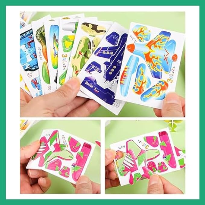 4 SET EDUCATIONAL 3D CARTOON PUZZLE, ANIMALS, DINOSAURS, AIRPLANES, INSECTS  GOOD GIFTS FOR BOYS & GIRLS - Image 4